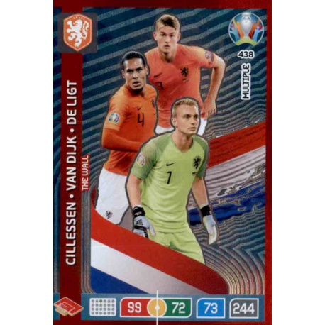 Cillessen – van Dijk – de Ligt Multiple The Wall Netherlands 438 Adrenalyn XL Euro 2020