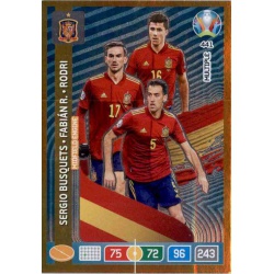 Busquets – Fabián – Rodri Multiple Midfield Engine Spain 441 Adrenalyn XL Euro 2020