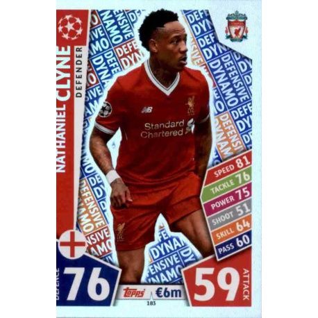 Nathaniel Clyne - Defensive Dynamo Liverpool 183 Match Attax Champions 2017-18
