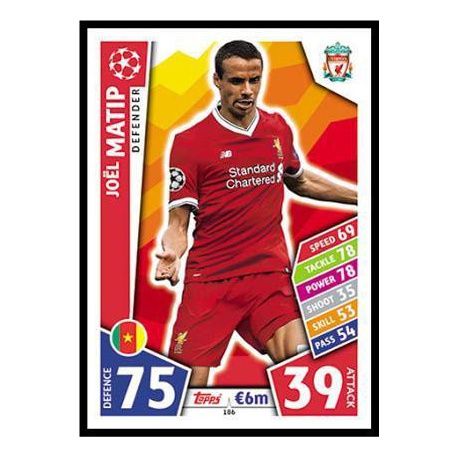 Joël Matip Liverpool 186 Match Attax Champions 2017-18