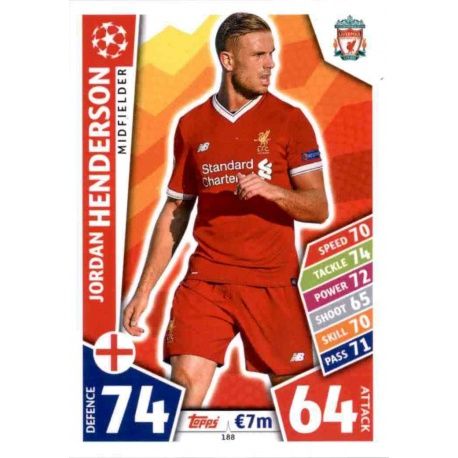 Jordan Henderson Liverpool 188 Match Attax Champions 2017-18