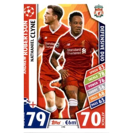 Andrew Robertson - Nathaniel Clyne - Defensive Duo Liverpool 198 Match Attax Champions 2017-18