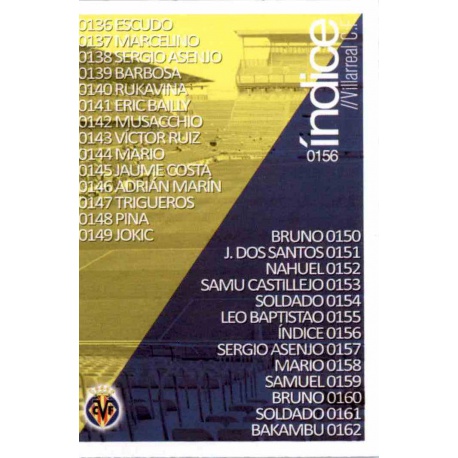 Índice Villarreal 156 Las Fichas Quiz Liga 2016 Official Quiz Game Collection