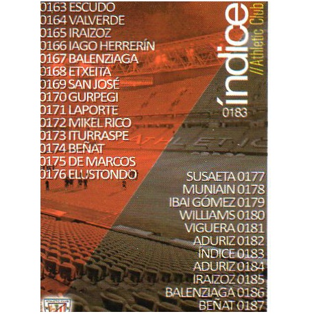 Índice Athletic Club 183 Las Fichas Quiz Liga 2016 Official Quiz Game Collection