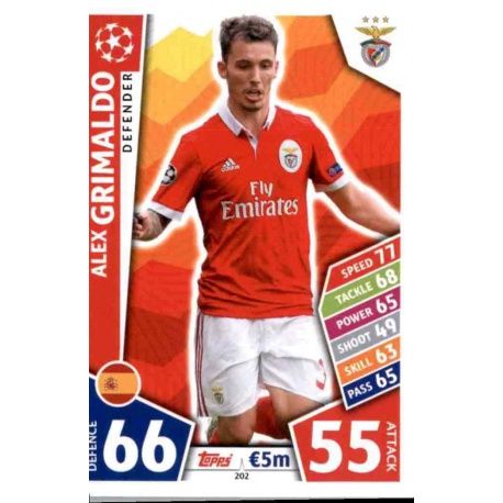 Alex Grimaldo Benfica 202 Match Attax Champions 2017-18