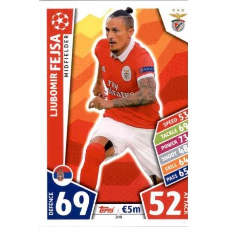 Ljubomir Fejsa Benfica 208 Match Attax Champions 2017-18
