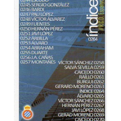 Índice Espanyol 264 Las Fichas Quiz Liga 2016 Official Quiz Game Collection