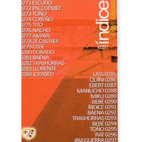 Índice Rayo Vallecano 291 Las Fichas Quiz Liga 2016 Official Quiz Game Collection