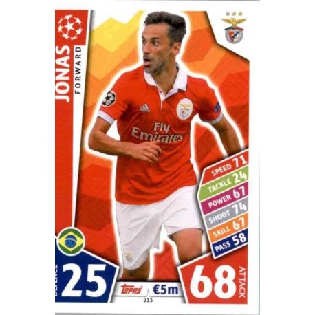 Jonas Benfica 213 Match Attax Champions 2017-18