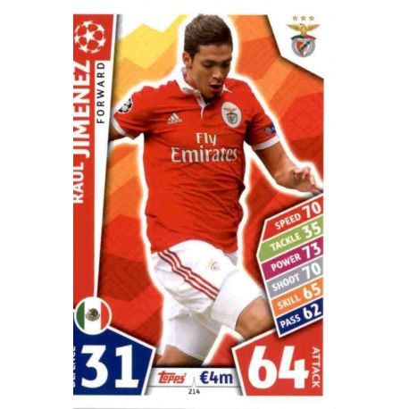 Raúl Jiménez Benfica 214 Match Attax Champions 2017-18