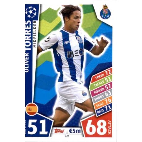 Óliver Torres Oporto 226 Match Attax Champions 2017-18