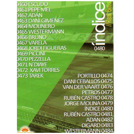 Índice Betis 480 Las Fichas Quiz Liga 2016 Official Quiz Game Collection