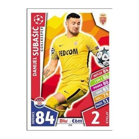 Danijel Subašić Monaco 236 Match Attax Champions 2017-18