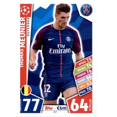 Thomas Meunier PSG 257 Match Attax Champions 2017-18