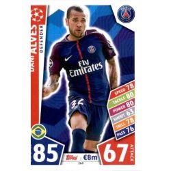 Dani Alves PSG 260 Match Attax Champions 2017-18