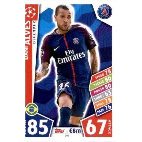 Dani Alves PSG 260 Match Attax Champions 2017-18