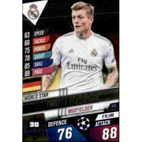 Toni Kroos Real Madrid World Star W38 Match Attax 101 2019-20