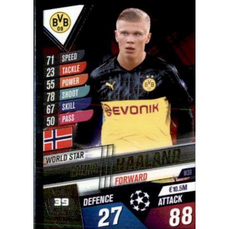 Erling Haaland Brussia Dortmund World Star W39 Match Attax 101 2019-20