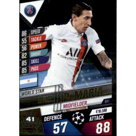 Ángel Di María Paris Saint-Germain World Star W41 Match Attax 101 2019-20