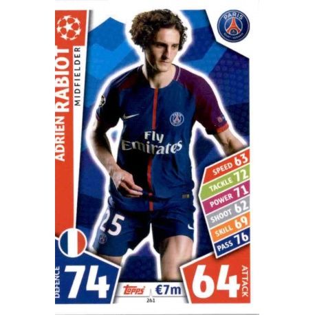 Adrien Rabiot PSG 261 Match Attax Champions 2017-18