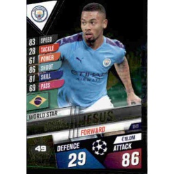 Gabriel Jesus Manchester City World Star W49 Match Attax 101 2019-20