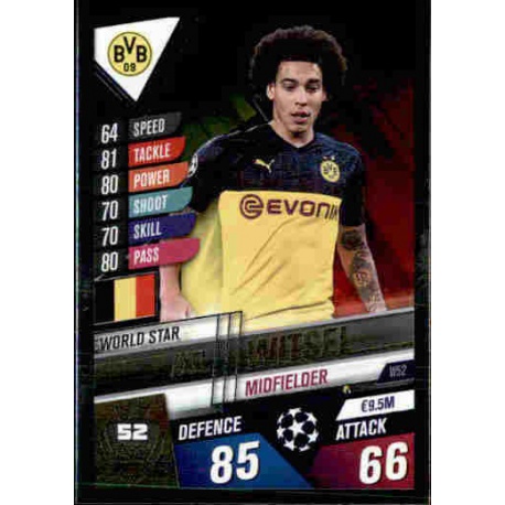 Axel Witsel Borussia Dortmund World Star W52 Match Attax 101 2019-20