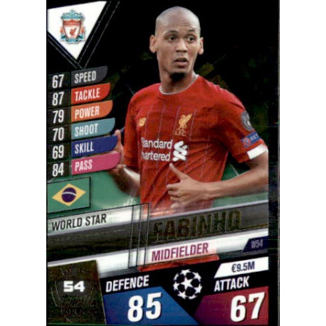 Fabinho Liverpool World Star W54 Match Attax 101 2019-20