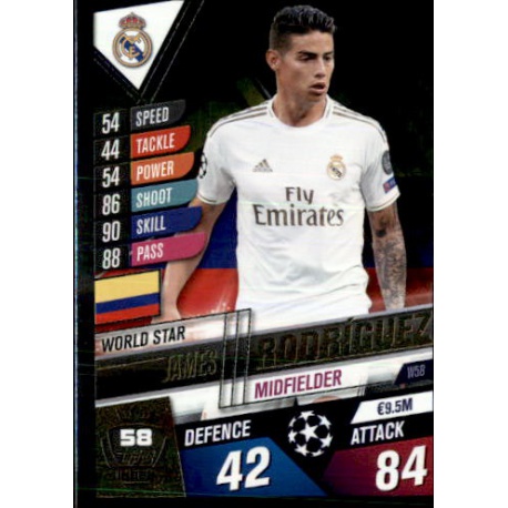 James Rodriguez Real Madrid World Star W58 Match Attax 101 2019-20