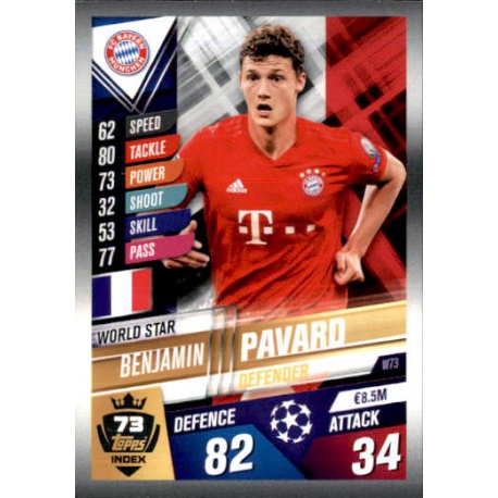 Benjamin Pavard Bayern München World Star W73 Match Attax 101 2019-20