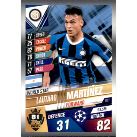 Lautaro Martínez Inter Milan World Star W81 Match Attax 101 2019-20