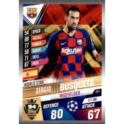 Sergio Busquets Barcelona World Star W94 Match Attax 101 2019-20