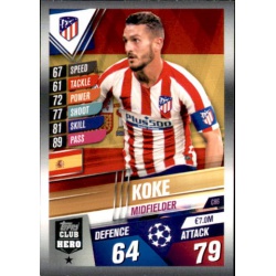 Koke Atlético de Madrid Club Hero CH6 Match Attax 101 2019-20