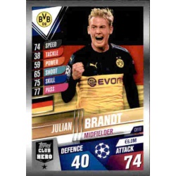 Julian Brandt Borussia Dortmund Club Hero CH10 Match Attax 101 2019-20