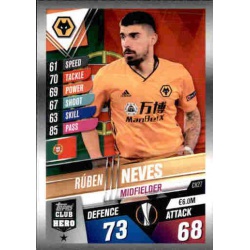 Rúben Neves Wolverhampton Wanderers Club Hero CH27 Match Attax 101 2019-20