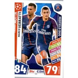 Thiago Motta - Marco Verratti - Midfield Duo PSG 270 Match Attax Champions 2017-18