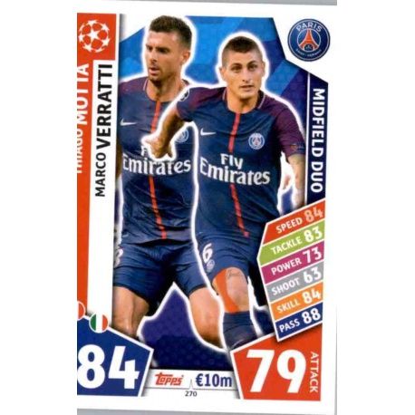 Thiago Motta - Marco Verratti - Midfield Duo PSG 270 Match Attax Champions 2017-18