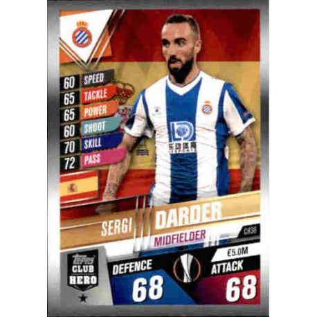 Sergi Darder RCD Espanyol Club Hero CH36 Match Attax 101 2019-20