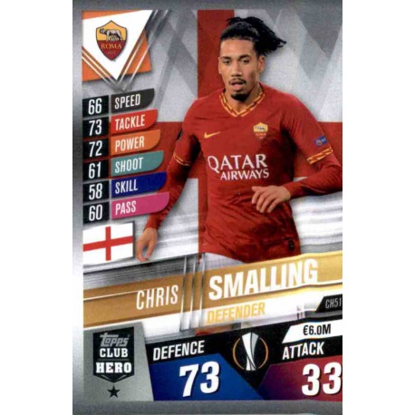 Chris Smalling AS Roma Club Hero CH51 Match Attax 101 2019-20