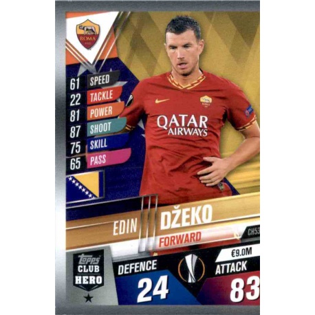 Edin Džeko AS Roma Club Hero CH53 Match Attax 101 2019-20