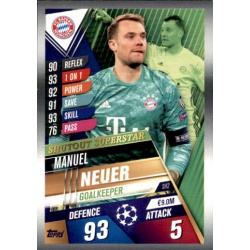 Manuel Neuer Bayern München Shutout Superstar SH2 Match Attax 101 2019-20