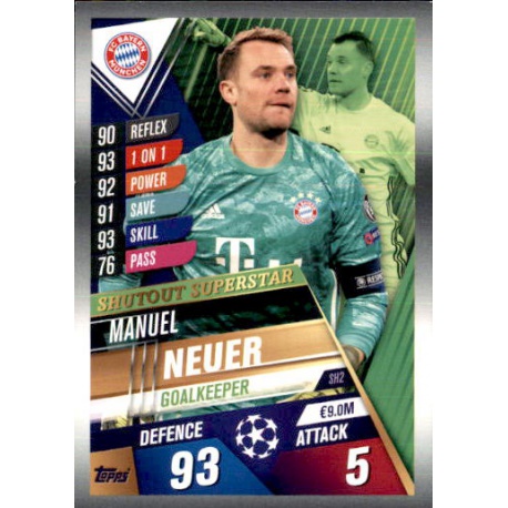 Manuel Neuer Bayern München Shutout Superstar SH2 Match Attax 101 2019-20