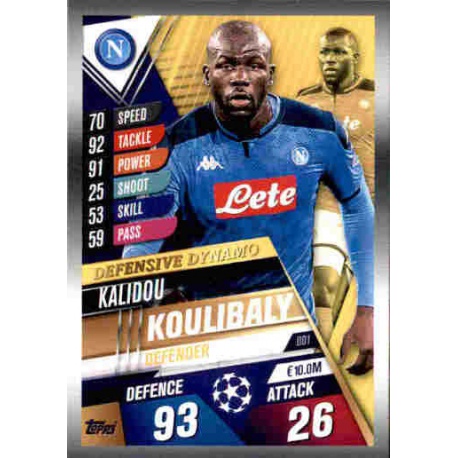 Kalidou Koulibaly SSC Napoli Defensive Dynamo DD1 Match Attax 101 2019-20