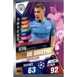 Kevin De Bruyne Manchester City Midfield Master MM1 Match Attax 101 2019-20