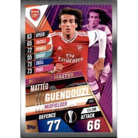 Mattéo Guendouzi Arsenal Midfield Master MM5 Match Attax 101 2019-20