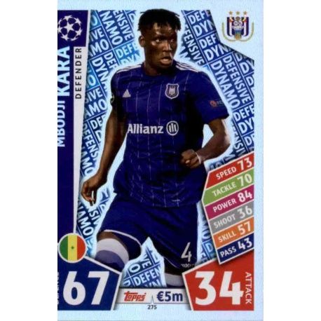 Mbodji Kara - Defensive Dynamo Anderlecht 275 Match Attax Champions 2017-18