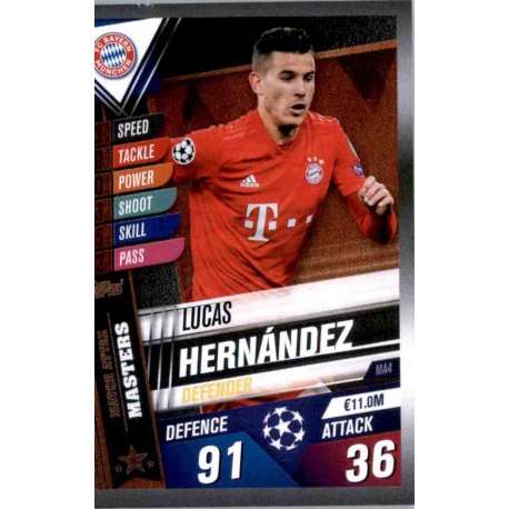 Lucas Hernández Bayern München Masters MA4 Match Attax 101 2019-20