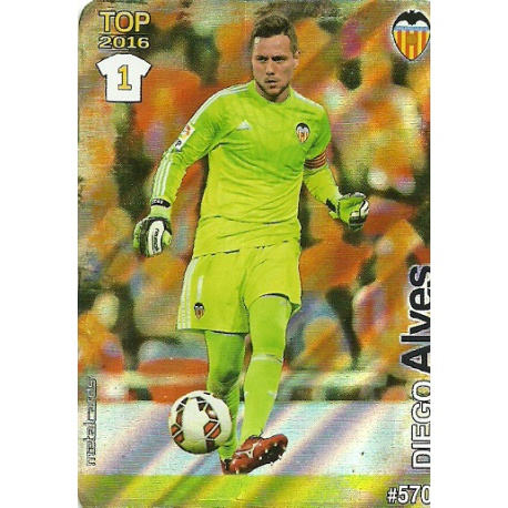 Diego Alves Valencia Rayas Diagonales Puntas Redondas 570 Las Fichas Quiz Liga 2016 Official Quiz Game Collection