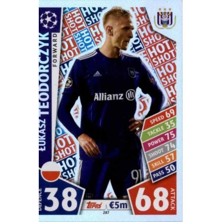 Łukasz Teodorczyk - Hot Shot Anderlecht 287 Match Attax Champions 2017-18