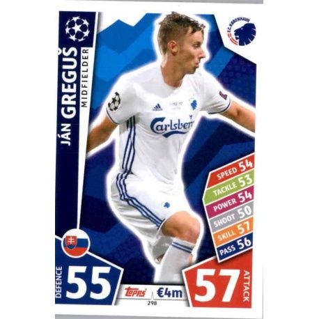 Ján Greguš København 298 Match Attax Champions 2017-18