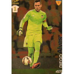 Diego Alves Valencia Dorado Puntas Redondas 570 Las Fichas Quiz Liga 2016 Official Quiz Game Collection
